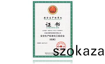 安全生産標準化證書(shu)