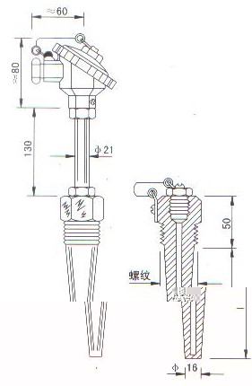 低溫(wen)低(di)壓(ya)熱電(dian)偶(ou)（熱(re)電阻(zu)）産品結(jie)構圖